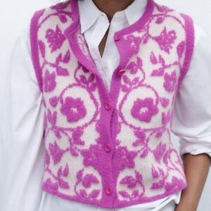 Zara Jacquard sweater vest